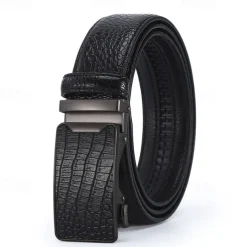 Men's Leather Belt Tactical Belt Black 1# Black 2# Cowhide Plain Daily Wear Going out Weekend