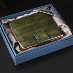 Men's Leather Cigarette Case, Perfect Gift, In-Stock, PU Leather Surface with Metal Clips, Pressure-Resistant Holder,Hold 10 Cigarette