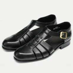 Men's Leather Fisherman Sandals - Breathable Summer Closed-Toe Sandals for Casual & Outdoor Wear