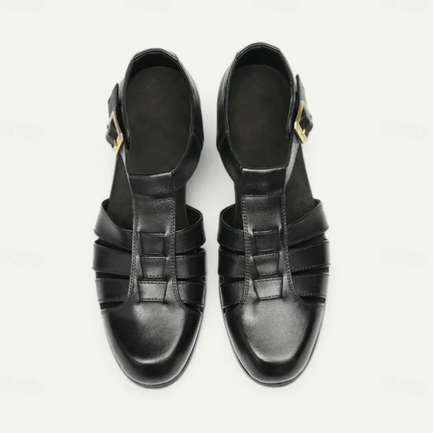 Men's Leather Fisherman Sandals - Breathable Summer Closed-Toe Sandals for Casual & Outdoor Wear