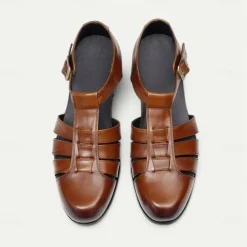 Men's Leather Fisherman Sandals - Breathable Summer Closed-Toe Sandals for Casual & Outdoor Wear