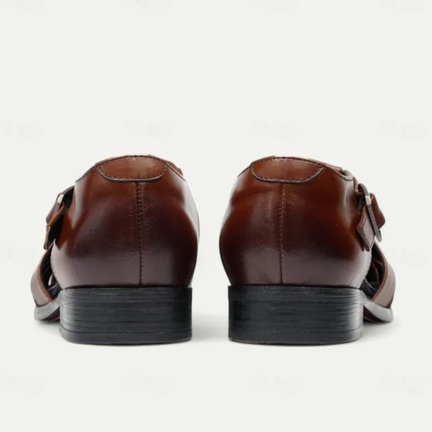 Men's Leather Fisherman Sandals - Breathable Summer Closed-Toe Sandals for Casual & Outdoor Wear