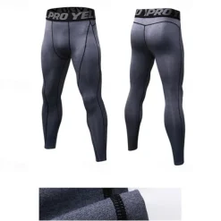 Men's Leggings Running Pants Compression Tights Leggings Track Pants Pocket Elastic Waistband High Waist Tights Outdoor Sports & Outdoor Athletic Fall Quick Dry Lightweight Soft Marathon Running