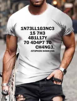 Men's Letter Graphic Prints Funny T Shirt Graphic Tee 100% Cotton Short Sleeve Graphic Shirt Wine Black White Comfortable Tee Vacation Street Fashion Designer Clothing