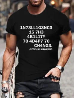 Men's Letter Graphic Prints Funny T Shirt Graphic Tee 100% Cotton Short Sleeve Graphic Shirt Wine Black White Comfortable Tee Vacation Street Fashion Designer Clothing