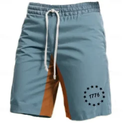 Men's Letter Graphic Prints Sweat Shorts Beach Shorts Terry Shorts Mid Waist Vintage Casual Daily Holiday Streetwear Drawstring Elastic Waist 3D Print Designer Clothing Apparel