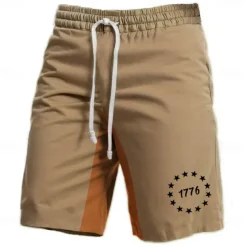 Men's Letter Graphic Prints Sweat Shorts Beach Shorts Terry Shorts Mid Waist Vintage Casual Daily Holiday Streetwear Drawstring Elastic Waist 3D Print Designer Clothing Apparel