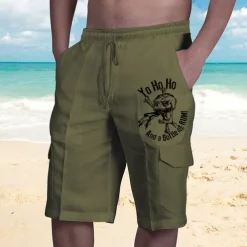 Men's Letter Graphic Prints Cargo Shorts Summer Shorts Mid Waist Streetwear Designer Casual Daily Holiday Elastic Waist Drawstring Print Designer Clothing Apparel