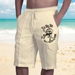 Men's Letter Graphic Prints Cargo Shorts Summer Shorts Mid Waist Streetwear Designer Casual Daily Holiday Elastic Waist Drawstring Print Designer Clothing Apparel