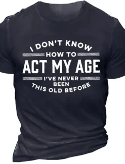 Men's Letter Graphic Prints T Shirt Graphic Tee Cotton Short Sleeves Graphic Shirt Black Navy Blue Green Comfortable Tee Vacation Street Fashion Designer Clothing