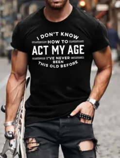 Men's Letter Graphic Prints T Shirt Graphic Tee Cotton Short Sleeves Graphic Shirt Black Navy Blue Green Comfortable Tee Vacation Street Fashion Designer Clothing