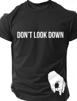 Men's Letter Printed Funny T Shirt Tee Top 100% Cotton Short Sleeve Graphic Shirt Black Army Green Dark Blue Comfortable Tee Street Sports Outdoor Fashion Designer Clothing