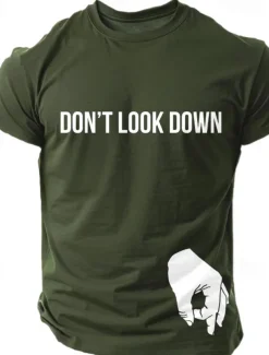 Men's Letter Printed Funny T Shirt Tee Top 100% Cotton Short Sleeve Graphic Shirt Black Army Green Dark Blue Comfortable Tee Street Sports Outdoor Fashion Designer Clothing