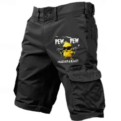 Men's Letter Printed Funny Duck Cargo Shorts Work Shorts Mid Waist Classic Casual Outdoor Camping & Hiking Multiple Pockets Designer Clothing Apparel