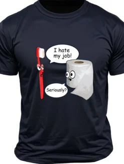 Men's Letter Printed Funny T Shirt Tee Top 100% Cotton Short Sleeve Graphic Shirt Black White Dark Grey Comfortable Tee Street Sports Outdoor Fashion Designer Clothing