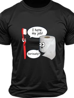 Men's Letter Printed Funny T Shirt Tee Top 100% Cotton Short Sleeve Graphic Shirt Black White Dark Grey Comfortable Tee Street Sports Outdoor Fashion Designer Clothing