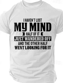 Men's Letter Printed Funny T Shirt Tee Top 100% Cotton Short Sleeve Graphic Shirt Black White Dark Blue Comfortable Tee Street Sports Outdoor Fashion Designer Clothing