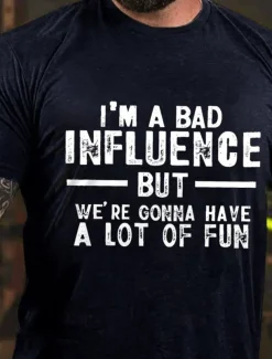 Men's Letter Printed Funny T Shirt Tee Top 100% Cotton Short Sleeve Graphic Shirt Heather Gray Black White Comfortable Tee Vacation Street Fashion Designer Clothing