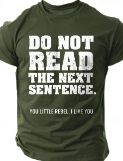 Men's Letter Printed T Shirt 100% Cotton Short Sleeve Graphic Shirt Black Deep Blue Army Green Comfortable Tee Vacation Street Fashion Designer Clothing