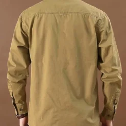 Men's Letter Printed USA Work Shirt Western Shirt Cargo Shirt Long Sleeve Casual Tactical Sports & Outdoor Going out Winter Spring & Fall Turndown Print Army Green Blue Khaki