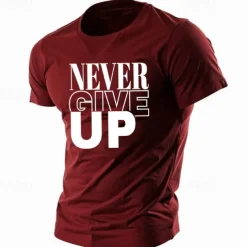 Men's Letter T Shirt Casual Style 100% Cotton Short Sleeve Graphic Shirt Wine Black White Comfortable Tee Outdoor Street Fashion Designer Clothing