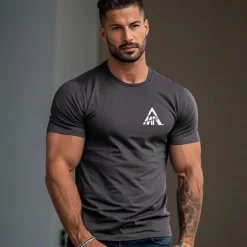Men's Letter T Shirt Short Sleeve Shirt 100% Cotton Short Sleeve Graphic Shirt White Navy Blue Gray Comfortable Tee Vacation Street Fashion Designer Clothing