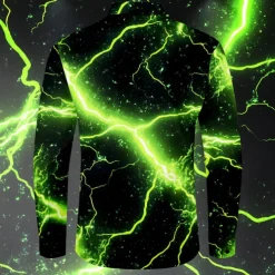 Men's Lightning Casual Shirt Button Up Shirt Long Sleeve Abstract Party Casual Spring Fall Turndown Button Up Black