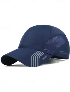 Men's Lightweight Breathable Golf Hat - Quick Dry Sports Cap with Mesh Panel, UV Protection, Adjustable for Outdoor Activities, Running, Tennis and Golf