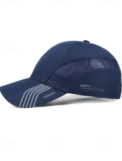 Men's Lightweight Breathable Golf Hat - Quick Dry Sports Cap with Mesh Panel, UV Protection, Adjustable for Outdoor Activities, Running, Tennis and Golf