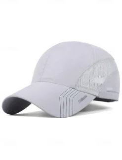 Men's Lightweight Breathable Golf Hat - Quick Dry Sports Cap with Mesh Panel, UV Protection, Adjustable for Outdoor Activities, Running, Tennis and Golf