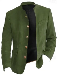 Men's Lightweight Jacket Casual Jacket Faux Suede Jacket Going out Soft Buckle Spring & Fall Casual Stand Collar Regular Light Khaki Black Navy Blue Khaki Army Green Jacket