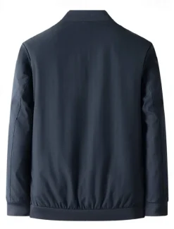 Men's Lightweight Jacket Formal Office Zip Up Spring Spring & Fall Neutral Daily Navy Blue Army Green Jacket