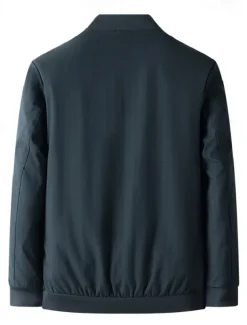 Men's Lightweight Jacket Formal Office Zip Up Spring Spring & Fall Neutral Daily Navy Blue Army Green Jacket