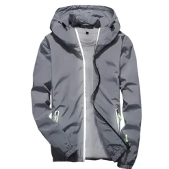 Men's Lightweight Jacket Outdoor Jacket Summer Jacket Windbreaker Vacation Sports Outdoor Reflective UV Resistant Zipper Pocket Summer Solid Color Modern Style Hooded Regular N503 orange N503 dark