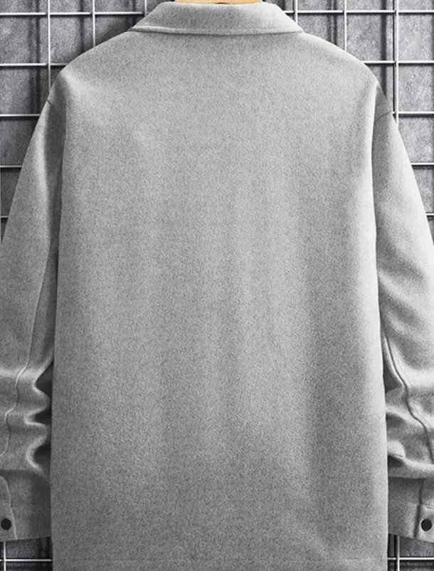 Men's Lightweight Jacket Trucker Jacket Summer Jacket Shirt Jacket Vacation Daily Pocket Fall & Winter Plain Fashion Classic Lapel Regular Apricot Black Yellow Navy Blue Light Grey Jacket