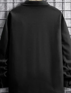 Men's Lightweight Jacket Trucker Jacket Summer Jacket Shirt Jacket Vacation Daily Pocket Fall & Winter Plain Fashion Classic Lapel Regular Apricot Black Yellow Navy Blue Light Grey Jacket