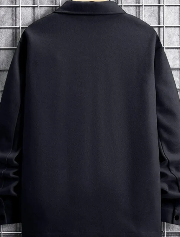 Men's Lightweight Jacket Trucker Jacket Summer Jacket Shirt Jacket Vacation Daily Pocket Fall & Winter Plain Fashion Classic Lapel Regular Apricot Black Yellow Navy Blue Light Grey Jacket