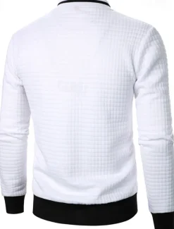 Men's Lightweight Jacket Waffle Jacket Summer Jacket Transition Jacket Vacation Daily Pocket Spring & Fall Plain Fashion Classic Standing Collar Regular Black White Wine Navy Blue Khaki Jacket