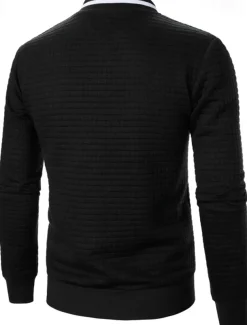 Men's Lightweight Jacket Waffle Jacket Summer Jacket Transition Jacket Vacation Daily Pocket Spring & Fall Plain Fashion Classic Standing Collar Regular Black White Wine Navy Blue Khaki Jacket