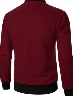 Men's Lightweight Jacket Waffle Jacket Summer Jacket Transition Jacket Vacation Daily Pocket Spring & Fall Plain Fashion Classic Standing Collar Regular Black White Wine Navy Blue Khaki Jacket