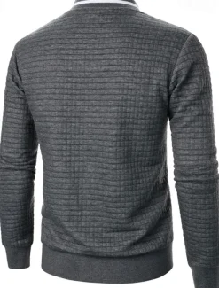 Men's Lightweight Jacket Waffle Jacket Summer Jacket Transition Jacket Vacation Daily Pocket Spring & Fall Plain Fashion Classic Standing Collar Regular Black White Wine Navy Blue Khaki Jacket