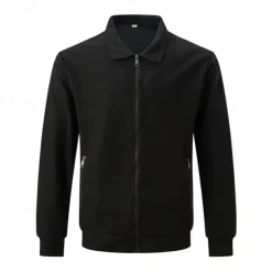 Men's Lightweight Jacket Waffle Jacket Summer Jacket Shirt Jacket Vacation Daily Soft Pocket Spring & Fall Plain Fashion Classic Lapel Regular Waffle Fabric Black White Blue Khaki Gray Jacket