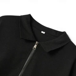 Men's Lightweight Jacket Waffle Jacket Summer Jacket Shirt Jacket Vacation Daily Soft Pocket Spring & Fall Plain Fashion Classic Lapel Regular Waffle Fabric Black White Blue Khaki Gray Jacket