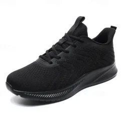 Men's Lightweight Red Mesh Running Shoes - Breathable Athletic Sneakers for Sports and Casual Wear