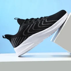 Men's Lightweight Red Mesh Running Shoes - Breathable Athletic Sneakers for Sports and Casual Wear