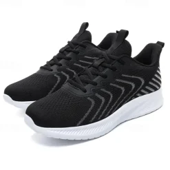 Men's Lightweight Red Mesh Running Shoes - Breathable Athletic Sneakers for Sports and Casual Wear