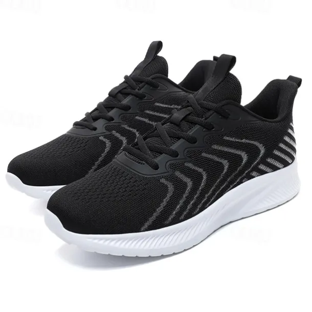 Men's Lightweight Red Mesh Running Shoes - Breathable Athletic Sneakers for Sports and Casual Wear