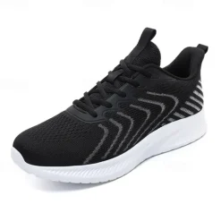 Men's Lightweight Red Mesh Running Shoes - Breathable Athletic Sneakers for Sports and Casual Wear