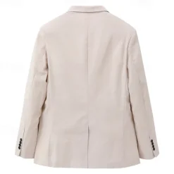 Men's Linen Blazer Business Fashion Casual Spring & Fall Polyester Linen Plain Pocket Buttons Comfortable Single Breasted Blazer White Light Green khaki
