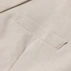 Men's Linen Blazer Business Fashion Casual Spring & Fall Polyester Linen Plain Pocket Buttons Comfortable Single Breasted Blazer White Light Green khaki